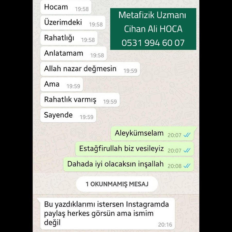 Danışan mesajı: Üzerimdeki rahatlığı anlatamam