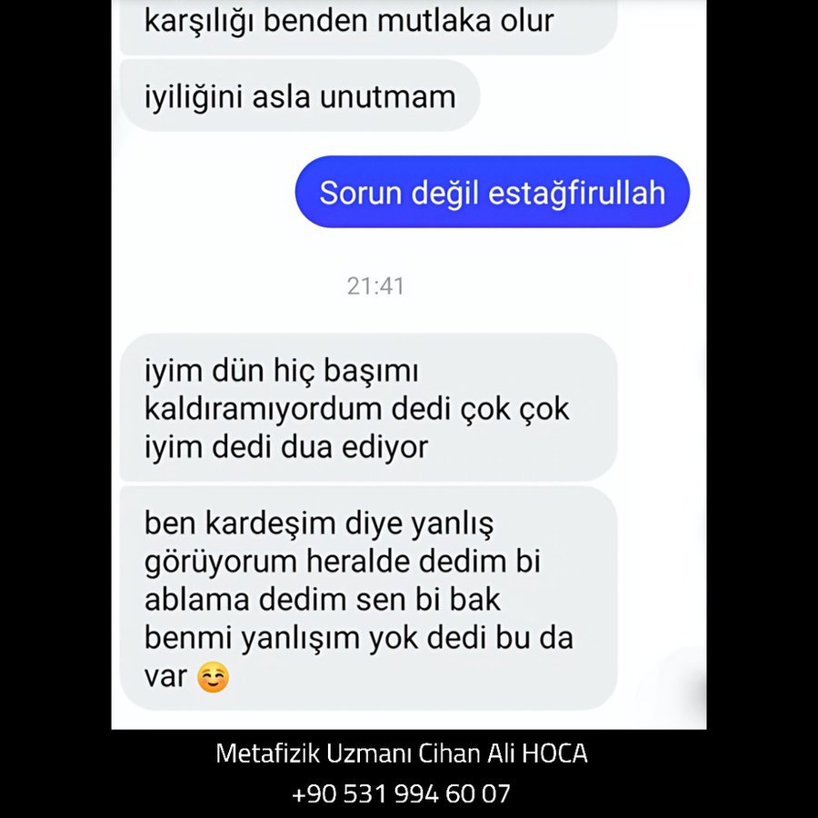 Danışan mesajı: İyiliğini asla unutmam